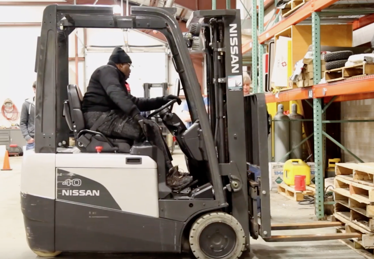 Person driving Forklift